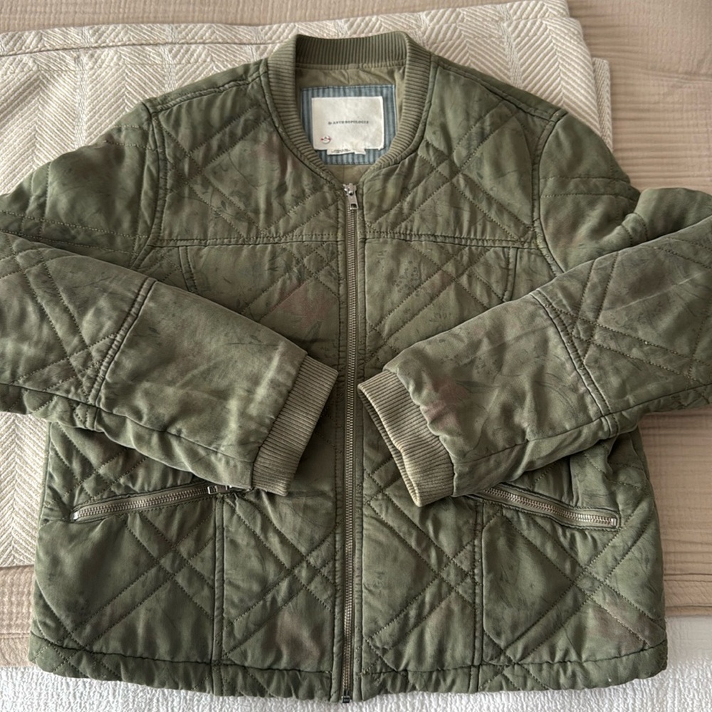 A by Anthropologie quilted bomber jacket